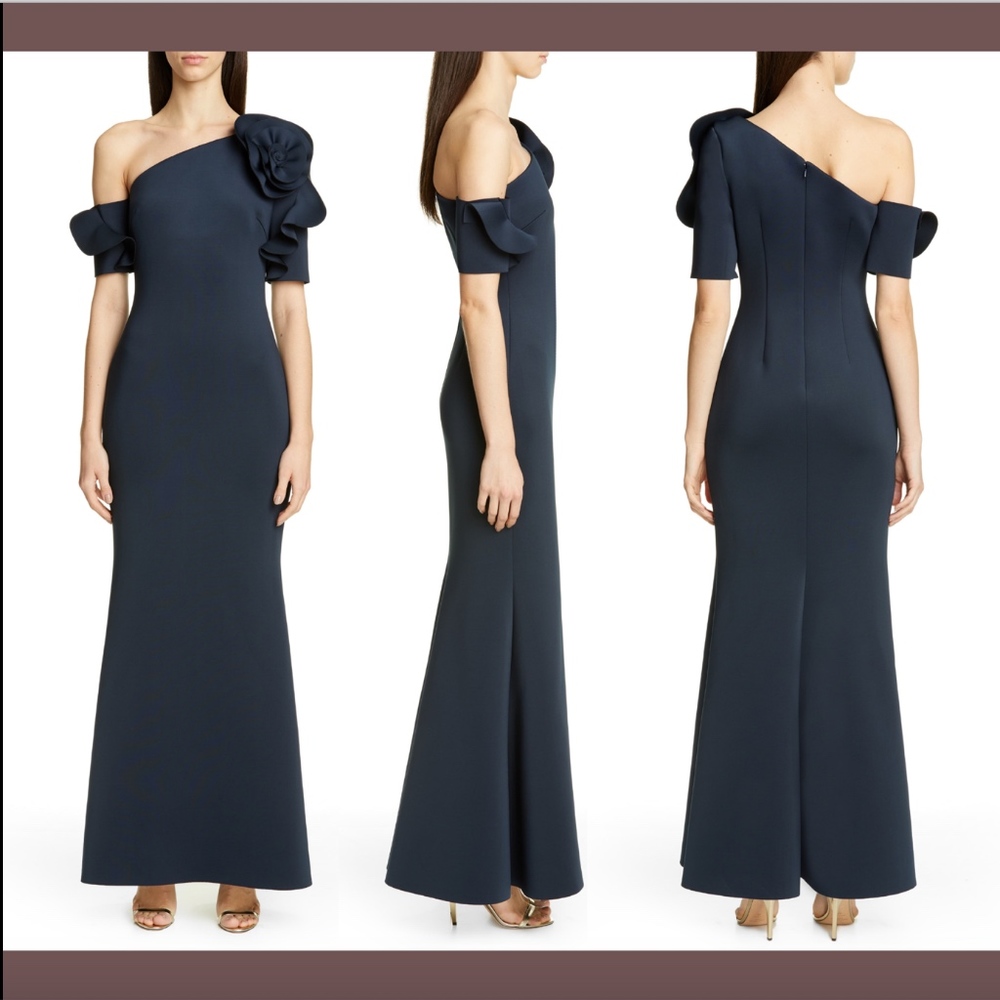 NWT Badgley Mischka-Shoulder Trumpet Evening‎ Gown